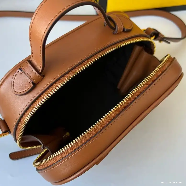 Affordable Case Fendi Camera Calf Brown Mini Leather In O'Lock 0419